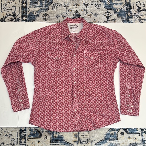 Wrangler Other - wrangler red cowboy competition shirt pearl snap button down show shirt mens xxl